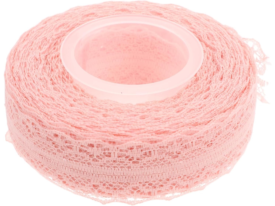 Hemobllo Decorativo Rosa Renda Fita Para Embrulho Presentes E Artesanato, Leve E Respiravel, Com Design Elegante E