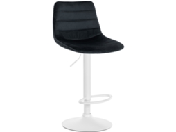 Banco de bar Lex velvet preto/branco CLP
