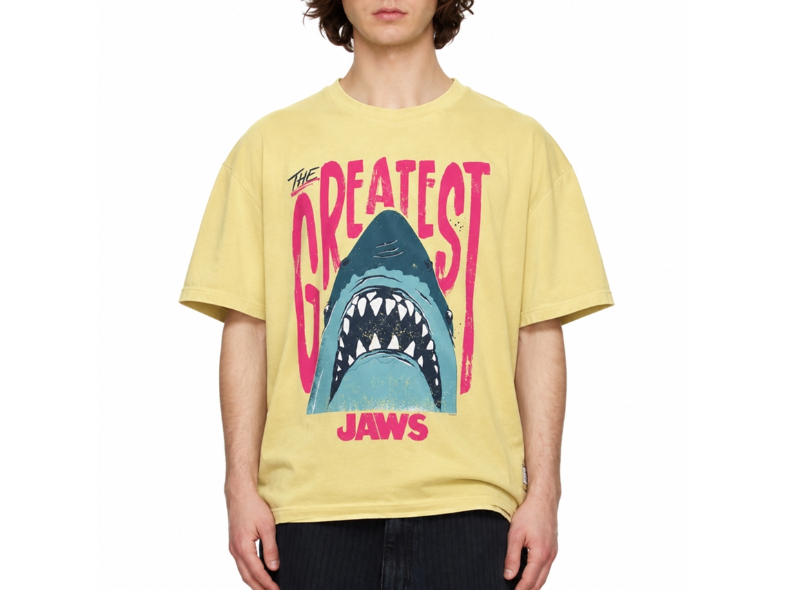 Rockinstone Jaws Movie The Greatest Heather Yellow Adult T-shirt Size:l