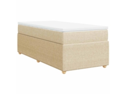 Cama com Molas/colchão 90x200 Cm Tecido Cor Crème MAISON EXCLUSIVE
