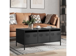 Vidaxl Mesa De Centro 101,5x50x43,5 Cm Aço Laminado A Frio Preto