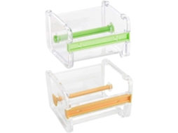 2 Dispensadores De Fita Adesiva Transparentes, Dispensador Papel Adesivo, 10,3 * 9,1 7,1 Cm