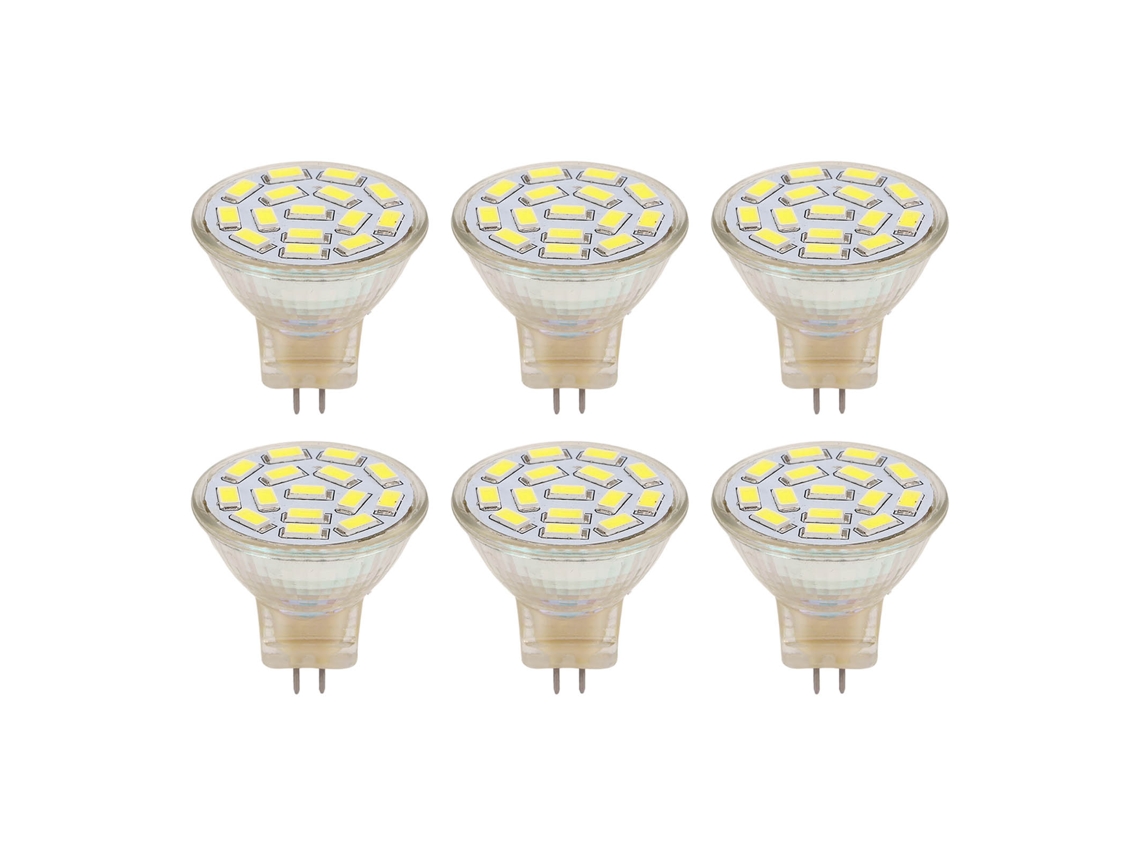 6pcs Lâmpada Led Mr11 Gu4 3w 12v 270lm 6000k Branco Luz Econômica para Iluminação Paisagem