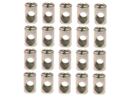 Kit com 20 porcas cilíndricas M6x15mm em liga de zinco, duráveis e com excelente fixação, para montagem de camas e móveis.