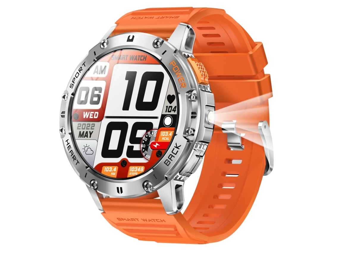 (laranja) Smartwatch Bluetooth De 1,43 Polegadas Com Função De Chamada, Suporta Monitoramento De Frequência Cardíaca E Oxigenação Sanguínea.