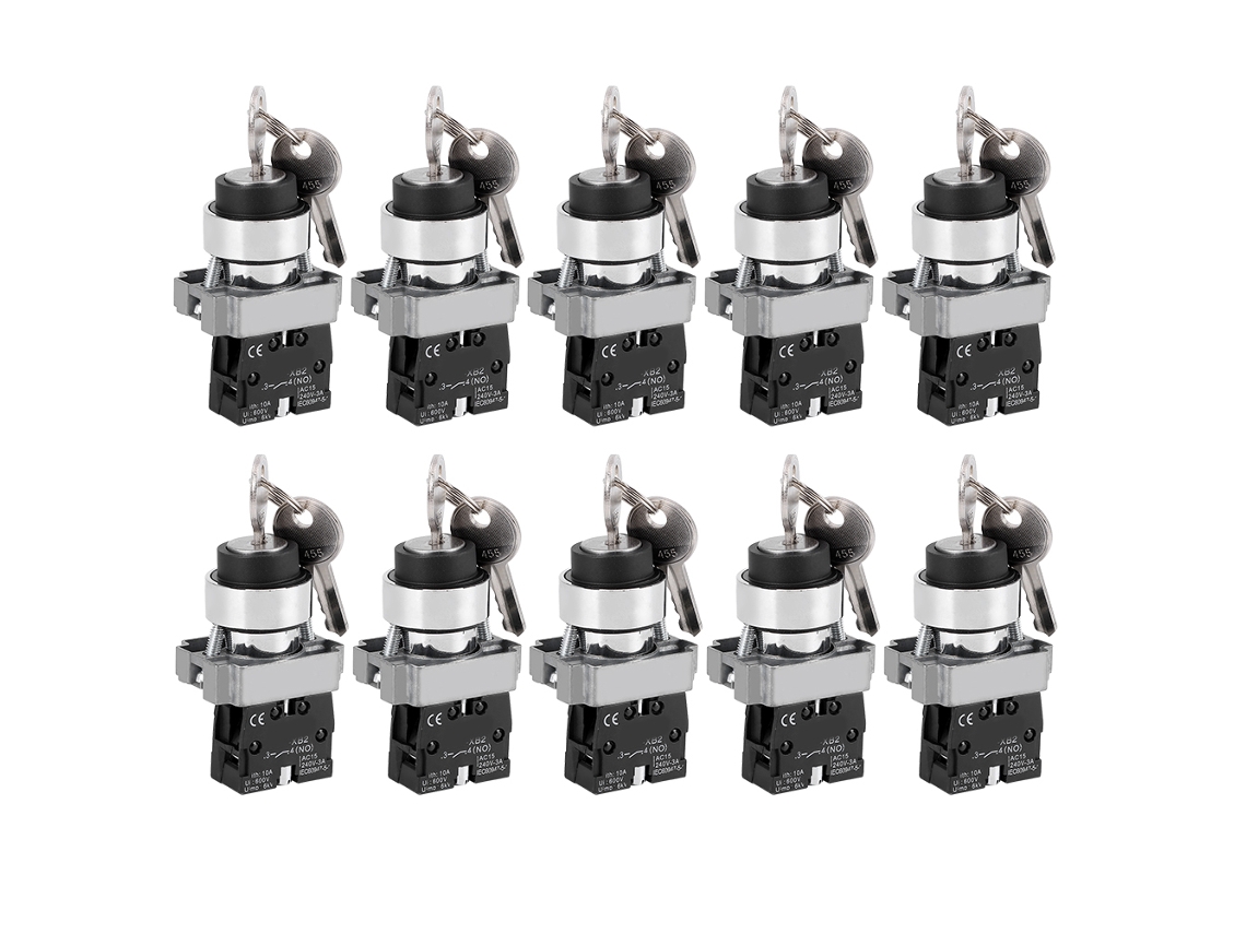 10 conjuntos de interruptor de chave berm normalmente fechado bem‑xb2‑10y/22 240v S/MARCA