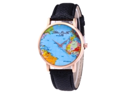 Reloj De Pulsera Unisex De Cuarzo Con Dial Redondo Para Hombres Y Mujeres (negro)