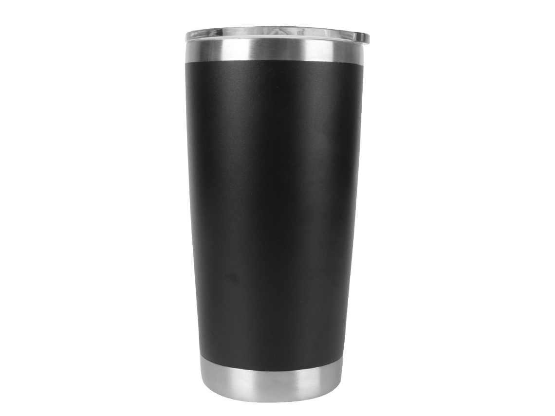 Garrafa De Água Preta De 590 Ml Com Tampa, Caneca Térmica De Aço Inoxidável (com Tampa)
