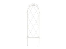 Treliça Relaxdays, Metal, 3 Suportes De Escalada Hxl: 92 X 27,5 Cm, Com Conexões De Encaixe E Estacas, Obelisco, Branco