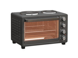 Mini Forno 28l 2600w, 100-230°c, Temporizador 60min, 2 Placas, Bandeja, Grelha, Bandeja Migalhas, Preto