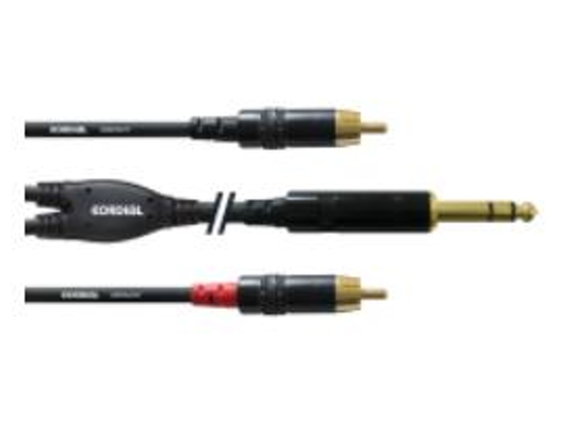 Cabo de Áudio CORDIAL Cfy 1.5 Vcc 2 X Rca 6.35Mm Preto