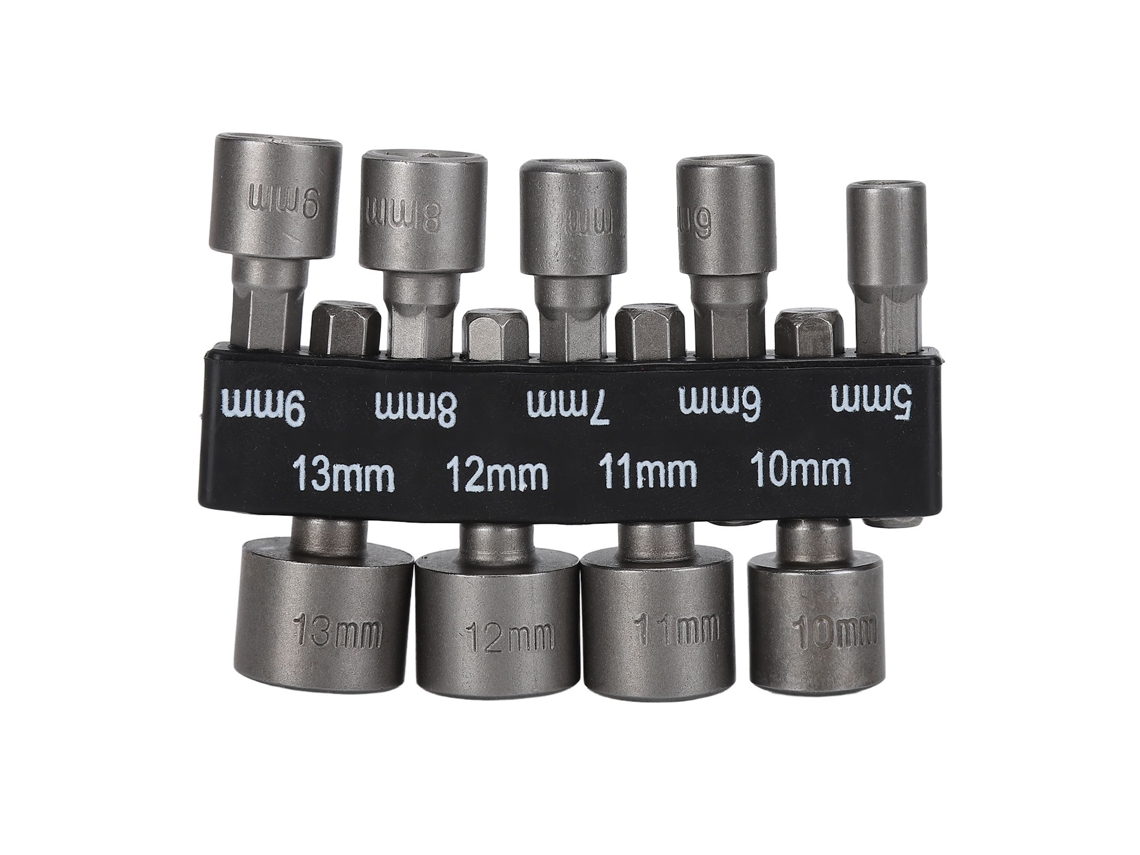 Conjunto 9 Pçs Soquete Bit Haste Hexagonal 1/4 | S/MARCA