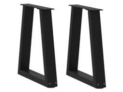 Vidaxl Pés Para Mesa De Centro Em V, 2 Peças, Preto, 38x(42-43,3) Cm, Aço