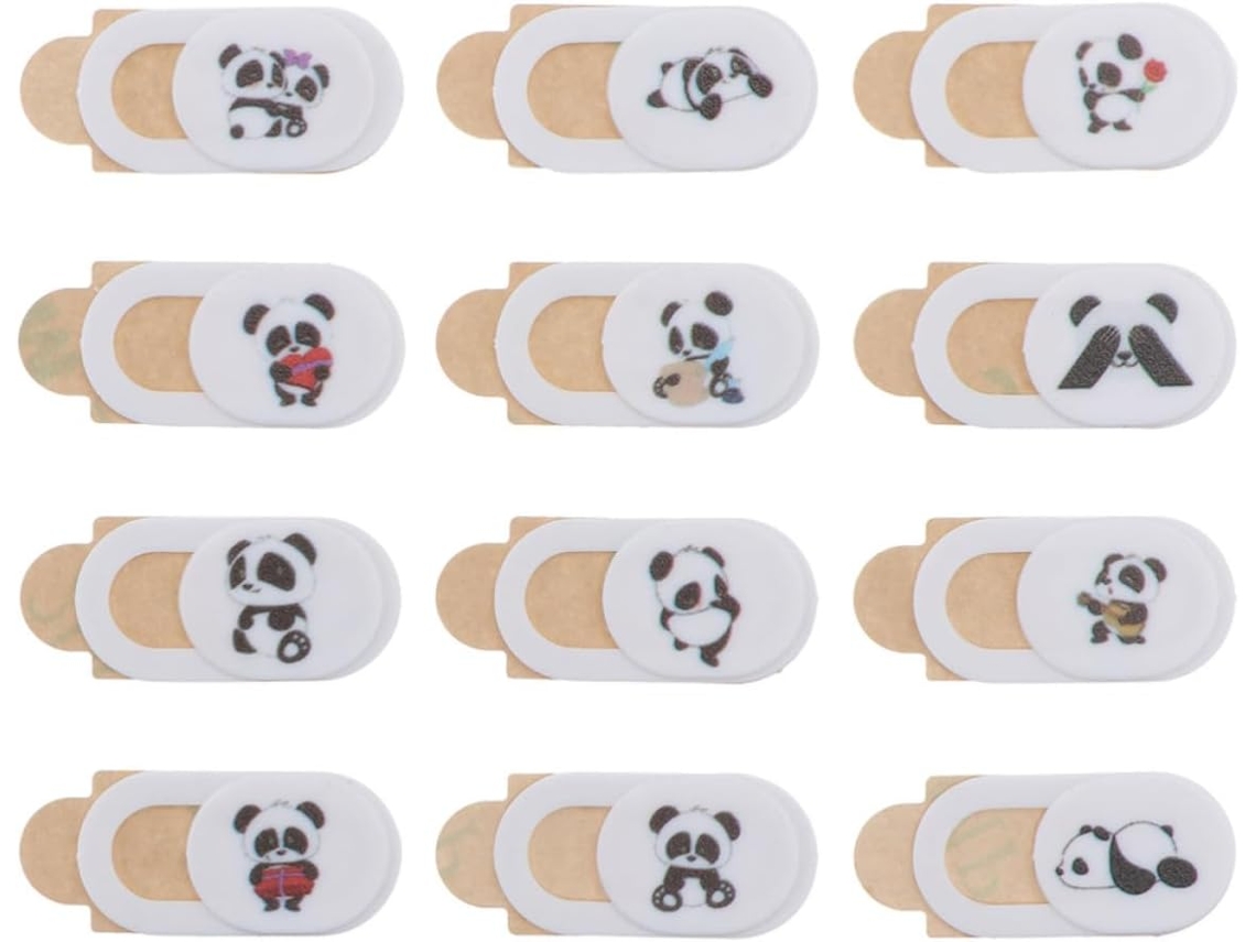 Capa Para Webcam White Panda Em Abs, Pacote Com 12 Unidades, Para Computador.