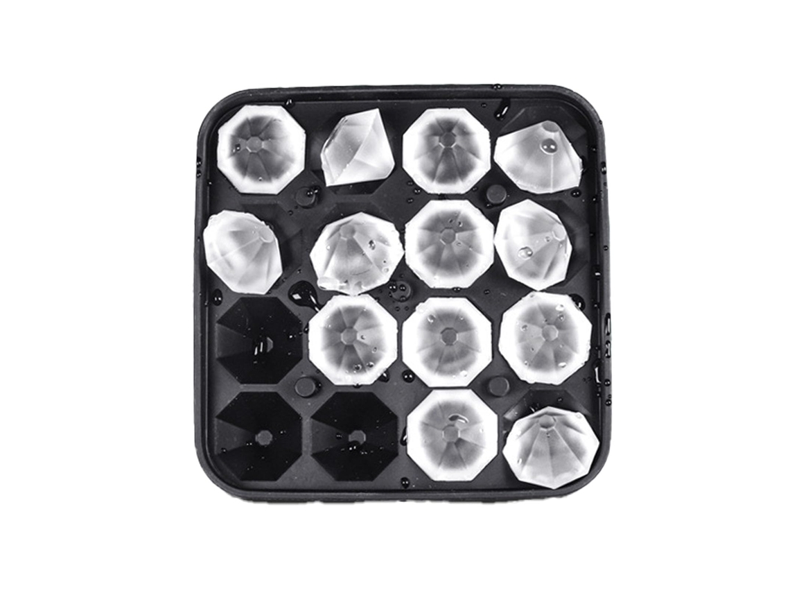 Forma De Gelo Silicone Com Tampa, Com 16 Cubos De Gelo Em Formato Diamante, Silicone De Qualidade Alimentar, Ideal Para Uísque