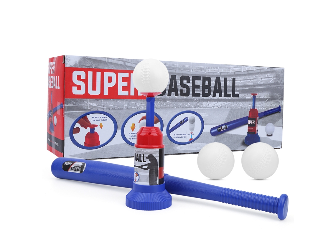 Primerox brinquedo de Beisebol Lançador Semi Automático com Taco e Bolas para Crianças 3+