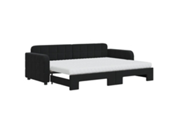 Daybed With Trundle, Daybeds With Trundles Vidaxl Preto Veludo (80 X 200 Cm)