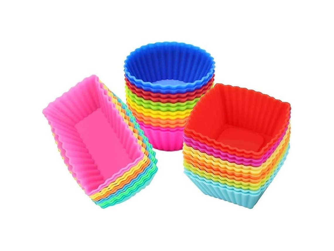 Formas de silicone reutilizáveis 2025 para cupcakes e muffins, 36 peças antiaderentes multiformato