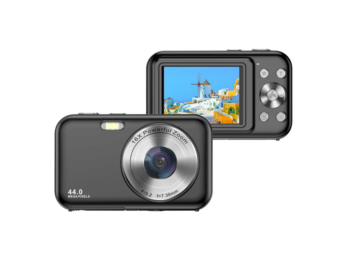 Câmera Digital Portátil 1080p Câmera de Vídeo 44mp Zoom Digital 16x Foco Automático Temporizador Antivibração JYTGALX (preto)