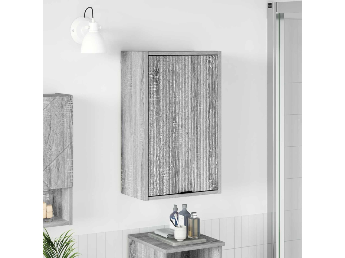 Vidaxl Armário De Banheiro Cinza Sonoma 39 X 23,5 X 65 Cm