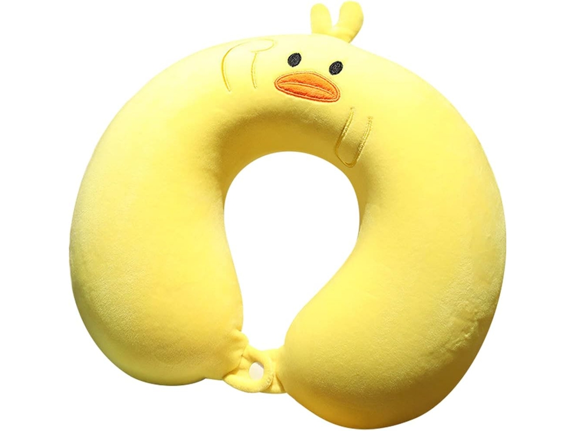 Travesseiro de Espuma Viscoelástica para Pescoço, Infantil e Adulto, Formato U com Desenho Animado AQUAFORGE