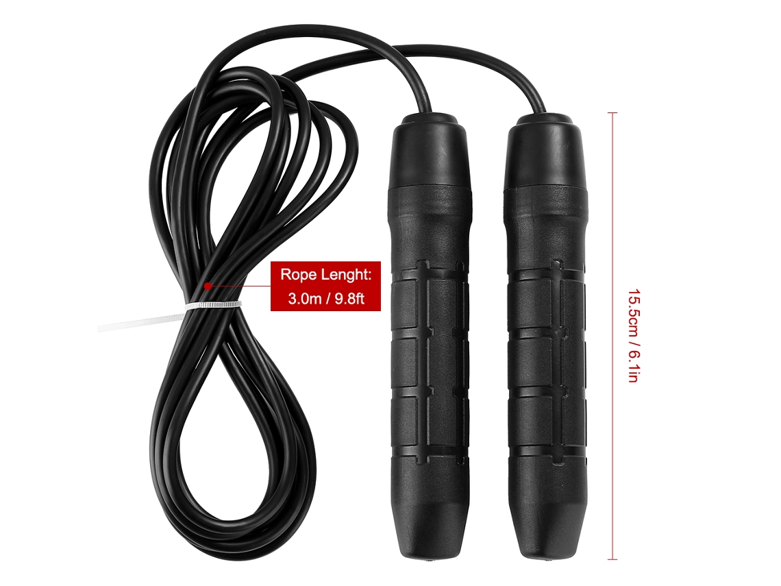 Corda De Pular Ajustável Com Grip Macio Para Treino De Velocidade E Resistência Fitness