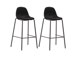 Vidaxl Cadeiras De Bar 2 Pcs Tecido Preto