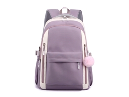 Mochila Escolar Leve Portátil À Prova D'água 8011 Roxa