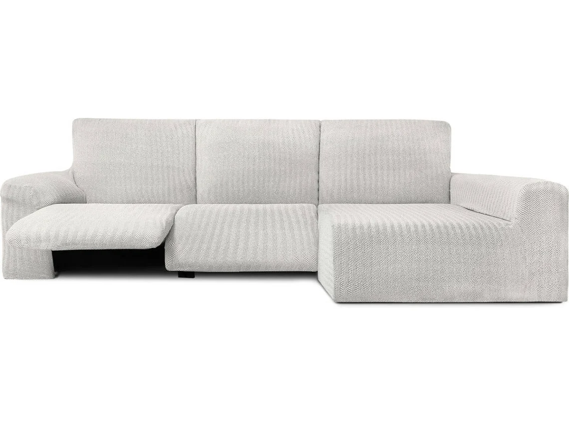 Capa de Chaise Longue Relax Direita EYSA Premium Jaz Tecido Multielástico (360 x 180 x 120 cm - Poliéster e Algodão - Crudo)