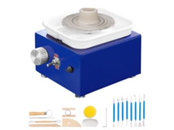 Torno De Oleiro Elétrico Mini 30w Com Acessórios Para Iniciantes Tekmaquinas