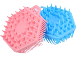 Escova De Silicone Esfoliante E Massageadora Para Corpo Cabelo 2 Peças, Macia E Flexível, Ideal Para Limpeza E