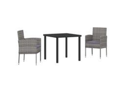 Maison Exclusive - Conjunto De Jantar Para Jardim 3 Pcs Cinzeto Vime Pe