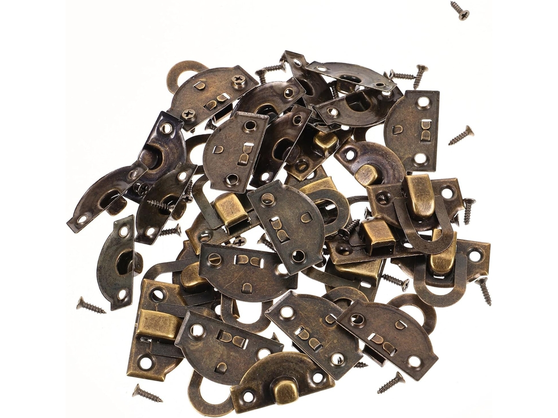 Conjunto de 40 placas decorativas de metal em bronze antigo para caixas.