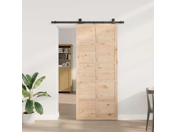Vidaxl Porta Deslizante 80 X 208 Cm Madeira De Pinho Maciça Natural