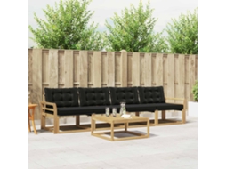 Vidaxl Conjunto De Sofás Para Exterior 5 Unid. Branco E Preto