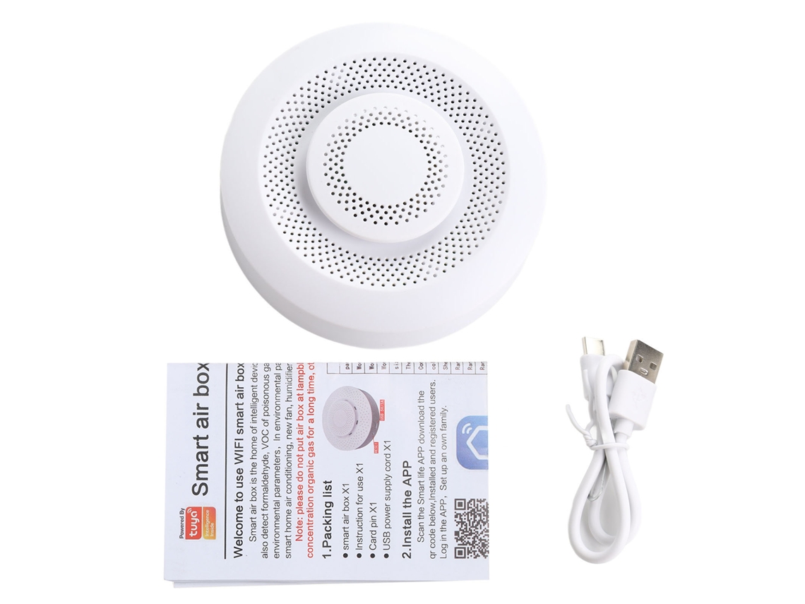 Monitor De Qualidade Do Ar Interior Wifi Com Co2 Voc Temperatura Umidade