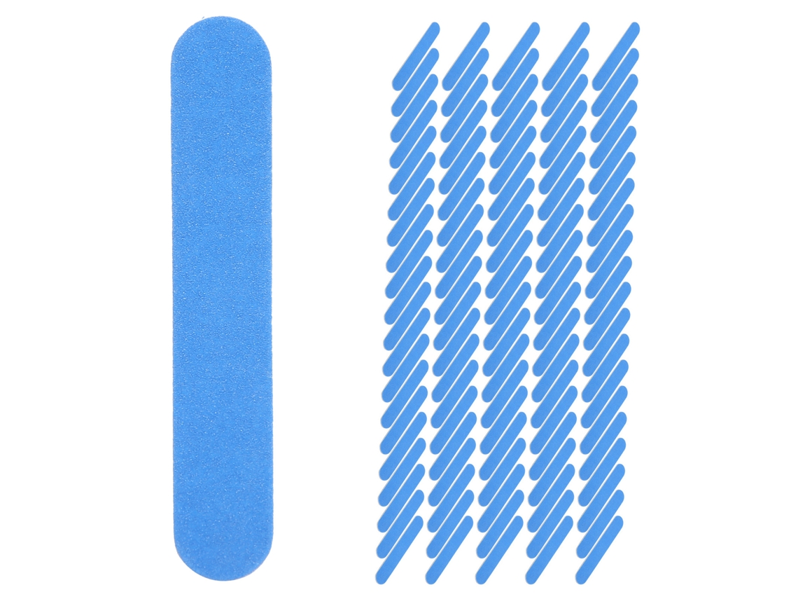 100pcs Lixa De Unha Descartável Duplex Para Polimento E Lixamento Arte De Unhas Manicure (azul)