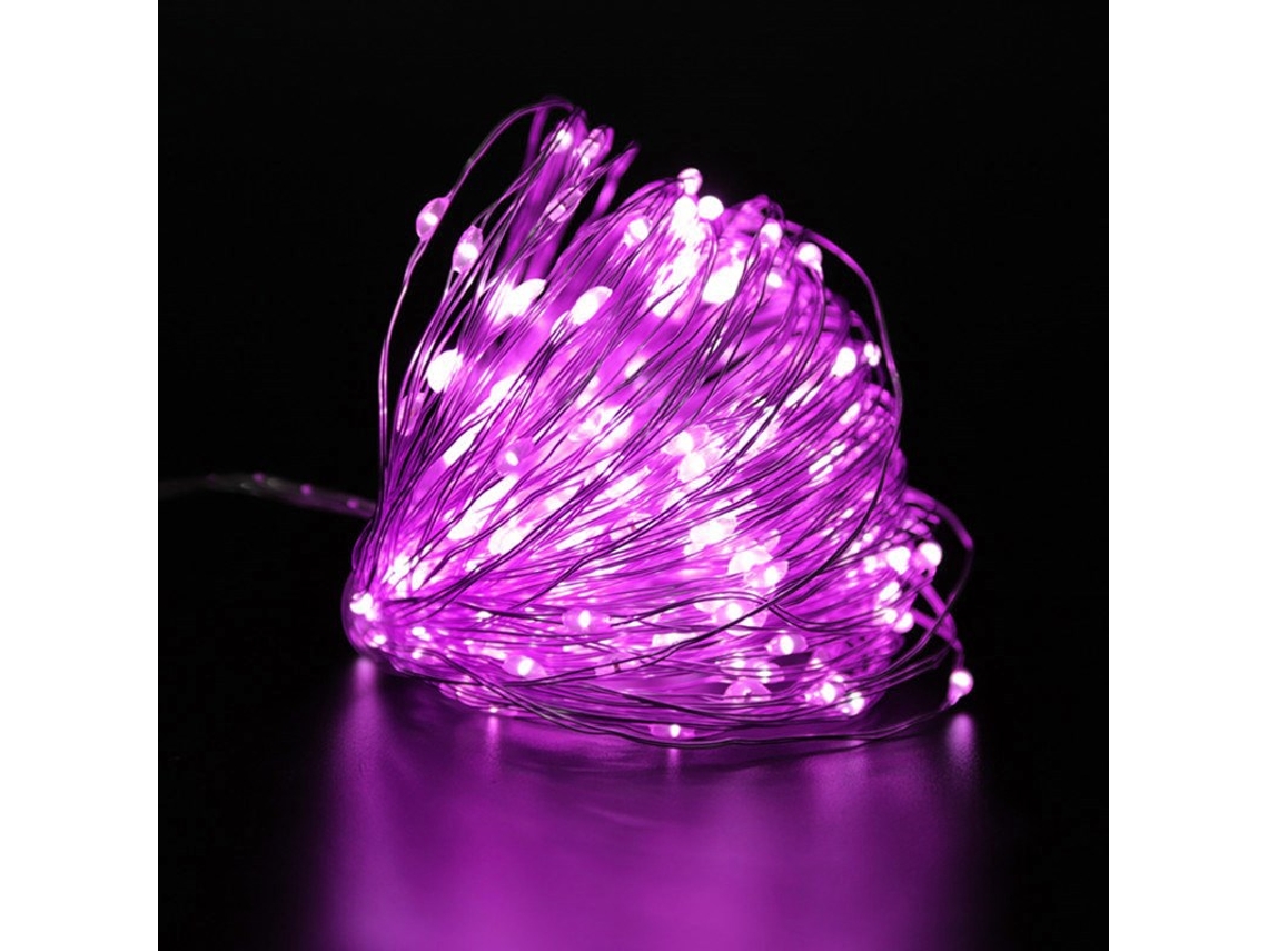 Cordão de Luzes Led a Bateria para Decoração de Natal e Festas MDUG (rosa 3m 20 Peças)