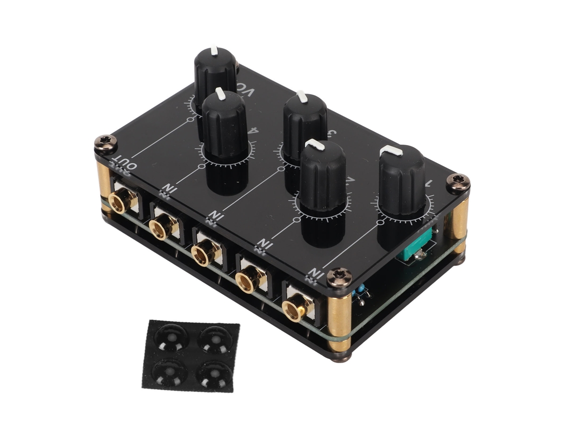 Mini Mixer de Som Passivo com Entrada para Pc e Celular CHABERLU (4 Entradas)