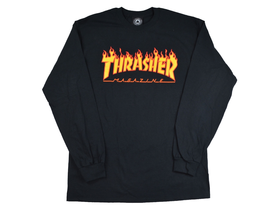 Thrasher Flame Logo Long Sleeve T-shirt Unisex Adults Size:l