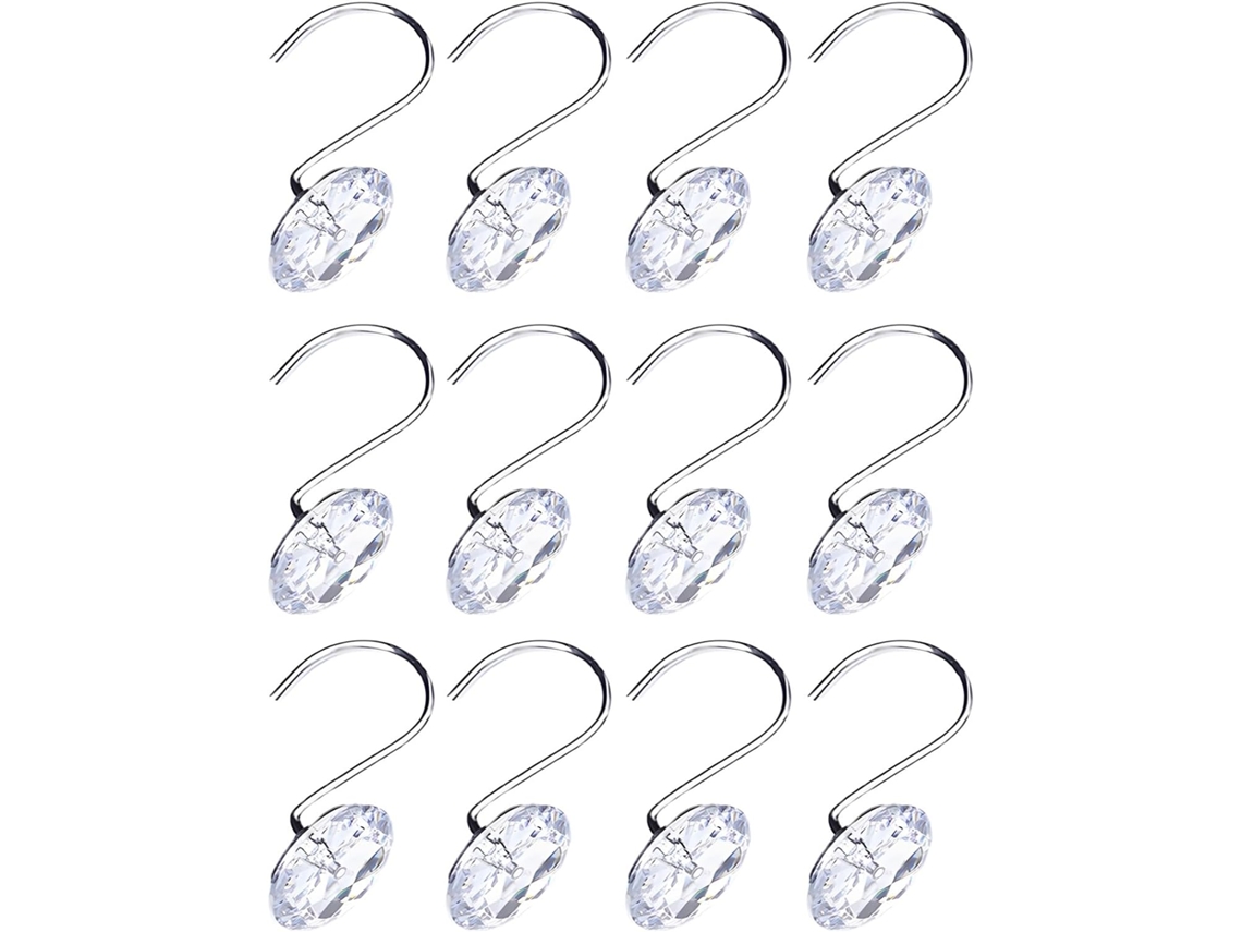 Conjunto De 12 Ganchos Decorativos Transparentes Em Acrílico Para