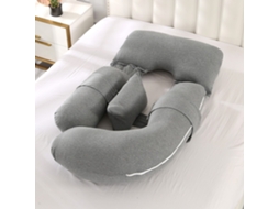 Almofada para Grávidas, Travesseiro de Corpo Inteiro para Gestantes, com Almofada, Alivia as Dores da Gravidez SPQMENT (cinza Escuro)