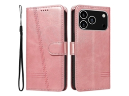 Capa Carteira T-line Em Couro Para Iphone 17 Pro (ouro Rosa, Ouro Rosa)