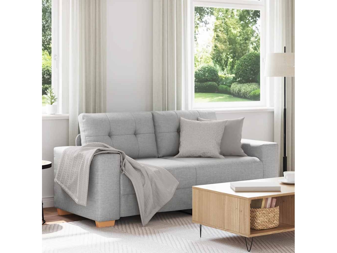 Vidaxl Sofá De Dois Lugares Na Cor Cinza Nuvem, 180x77x82 Cm, Em Tecido
