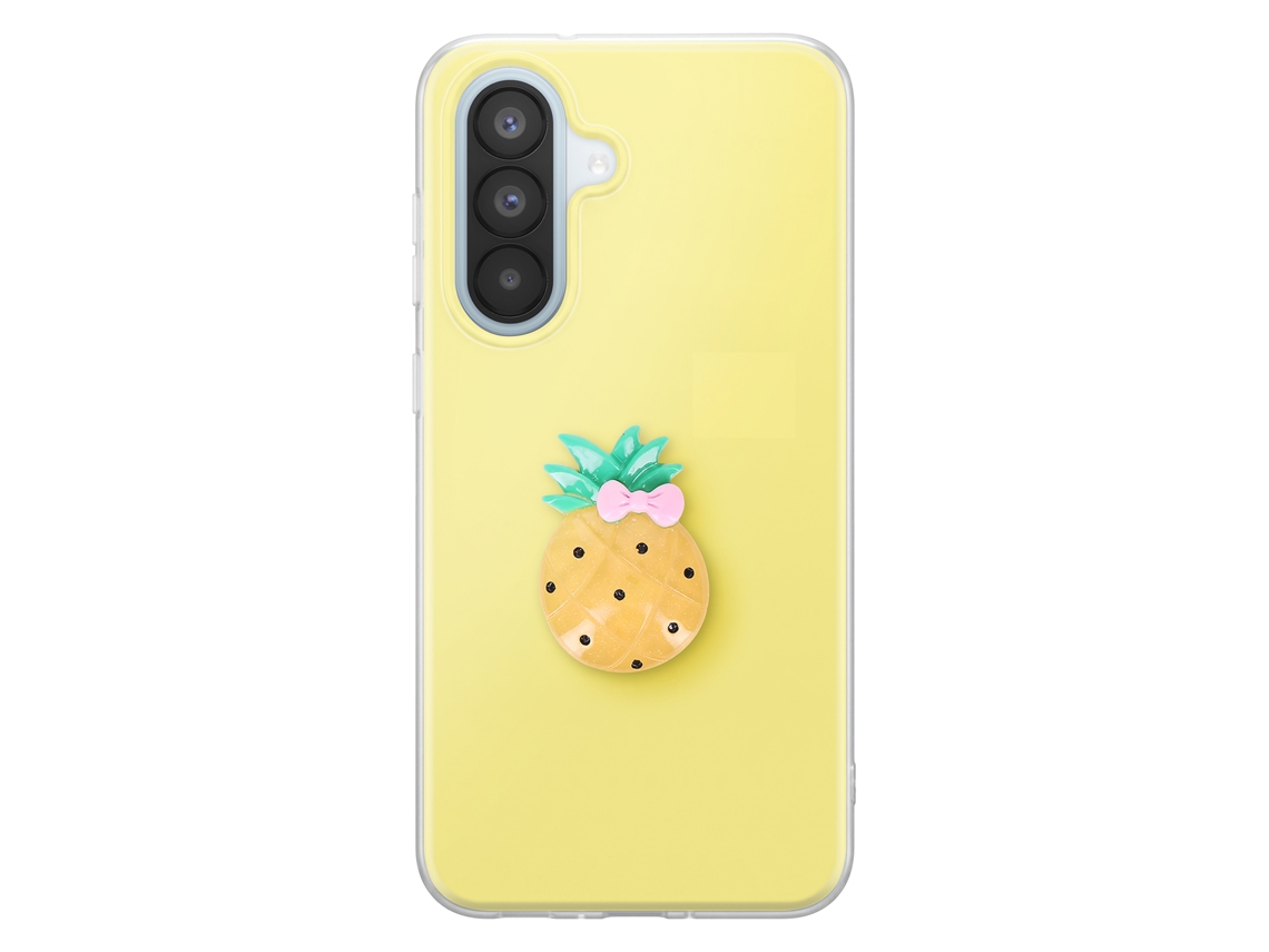 Capa Para Galaxy A37 Com Motivo Abacaxi Em Relevo 3d E Borda Elevada