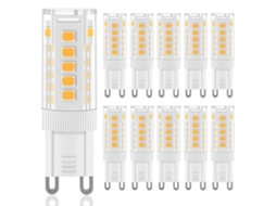 Conjunto De 10 Lâmpadas Halógenas, 3/30 W, 3000 K, 300lm, G9, Cor Branca Quente, Para Casa, Cafés, Bares E Ambientes Internos
