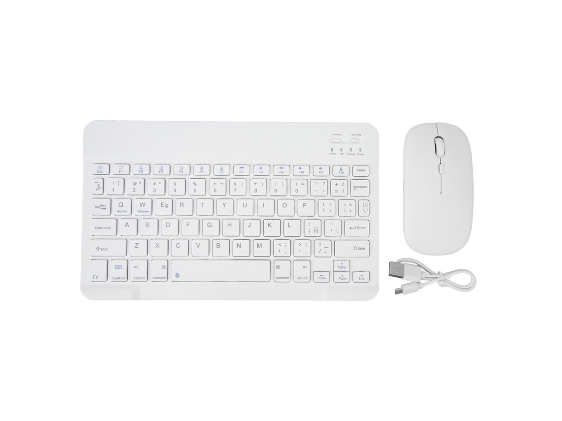 Aetheria teclado e Mouse Bluetooth Ultra Fino para Tablet Celular Pc Espanhol Branco