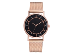 Relógio Feminino Fanteeda de Quartzo com Pulseira de Silicone Elegante Ouro Rosa
