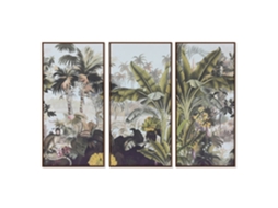 Conjunto de 3 Telas Impressas com Temas Tropicais, 180x4x120cm ALEXANDRA HOUSE LIVING
