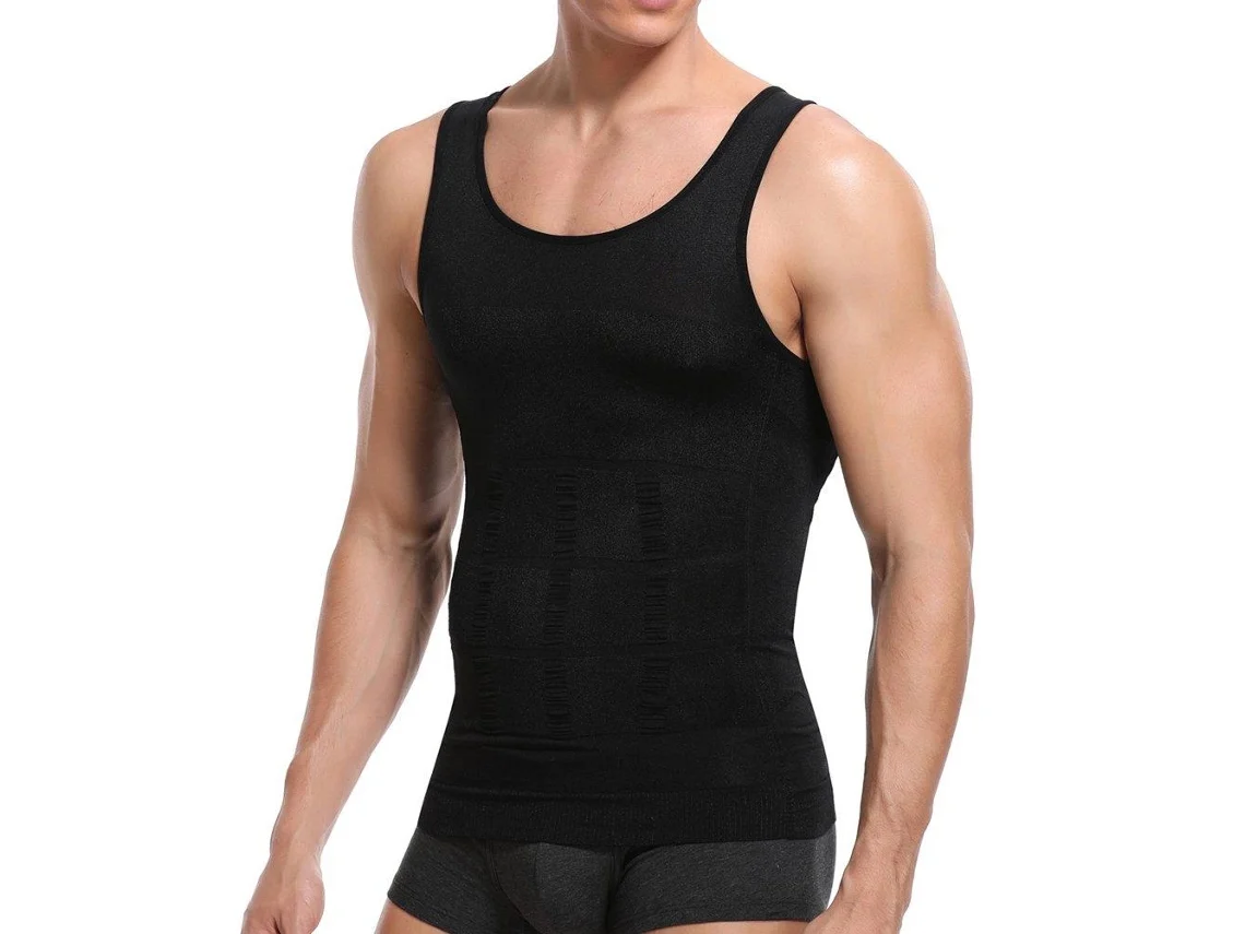Camisa de Compressão Sem Mangas Masculina Preta Xxl